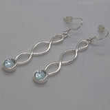 925 Celtic long twisted drop earrings