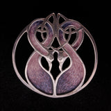 Norman Grant enamel and solid silver Celtic birds brooch
