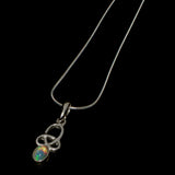 Celtic Opal and silver pendant necklace