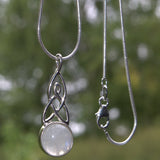 Celtic silver Moonstone pendant necklace