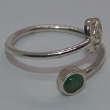 Celtic silver and Emerald adjustable ring