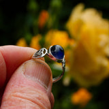 Iolite and solid sterling silver Celtic ring