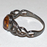 solid 925 silver Citrine Celtic ring