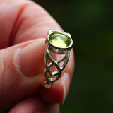 Celtic solid 925 silver and Peridot ring