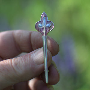 silver enamel Charles Horner stick pin