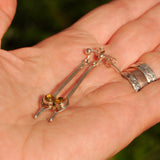 Pre-owned Citrine solid silver drop earrings shown in hand