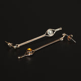 pre-owned 925 silver Citrine dangle earrings