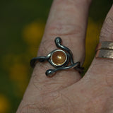 Citrine and silver handcrafted ring