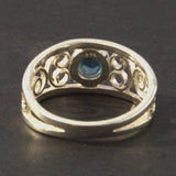 Topaz December birthday silver ring