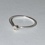 Diamond 925 silver chevron ring