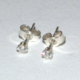 White Diamond silver ear studs