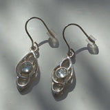 Aquamarine 925 silver Celtic earrings