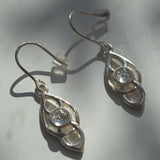 Aquamarine silver Celtic drop earrings