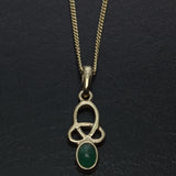 solid gold Emerald Celtic pendant necklace