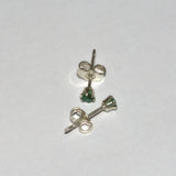 solid 925 silver Emerald stud earrings