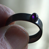 handcrafted silver and Amethyst ring