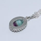 Rainbow Fluorite solid silver pendant necklace