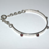 solid 925 silver Garnet bracelet