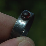 Deep red Garnet and 925 silver ring