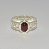 Garnet Celtic Design silver ring