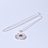 Garnet solid silver Viking pendant necklace
