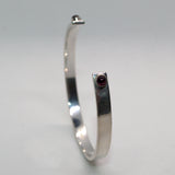 solid silver and Garnet open bangle