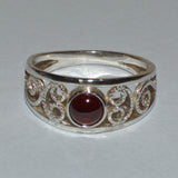 solid silver and Garnet openwork ring