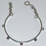 Garnet silver bracelet with chain