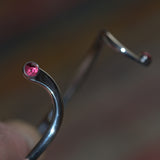 sterling silver Garnet twist open bangle