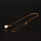 Solid gold Pearl drop necklace