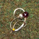 Charles Horner Amethyst Citrine silver thistle brooch