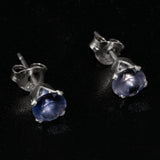 solid 925 silver and Iolite stud earrings