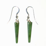 Jade silver and gold drop earrings