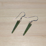 Jade silver and gold drop earrings