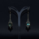boho solid silver Labradorite drop earrings