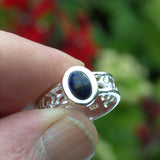 Celtic silver Lapis Lazuli ring