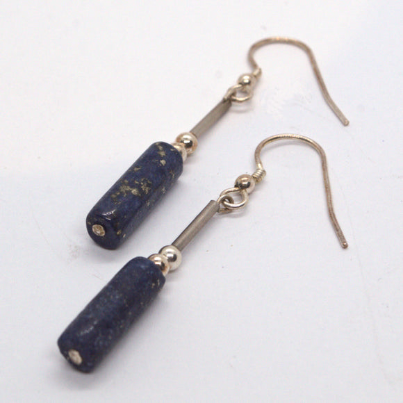silver and Lapis Lazuli drop earrings