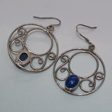 Pre-owned Lapis and silver drop earrings