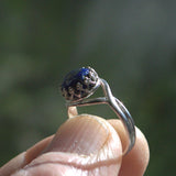 silver and Lapis Lazuli adjustable ring