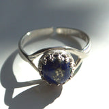 Lapis Lazuli September birthday silver ring