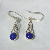 925 silver and Lapis Celtic drop earrings