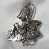 vintage silver plated fairy brooch