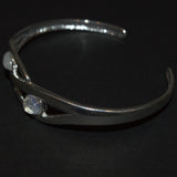 925 silver and Moonstone open bangle