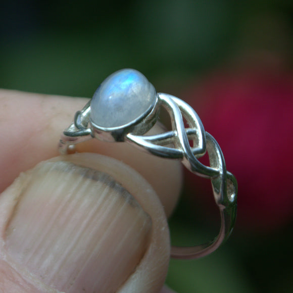 Celtic silver and Moonstone ring