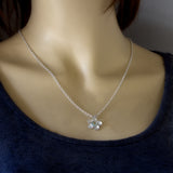 Nature Aquamarine silver flower pendant