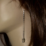 Nature Rock Crystal silver dangle earrings
