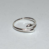 Nature sterling silver open snake ring