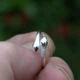 Nature silver adjustable snake ring