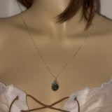 solid 925 silver teardrop Labradorite necklace