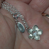 Nature silver Aquamarine flower pendant